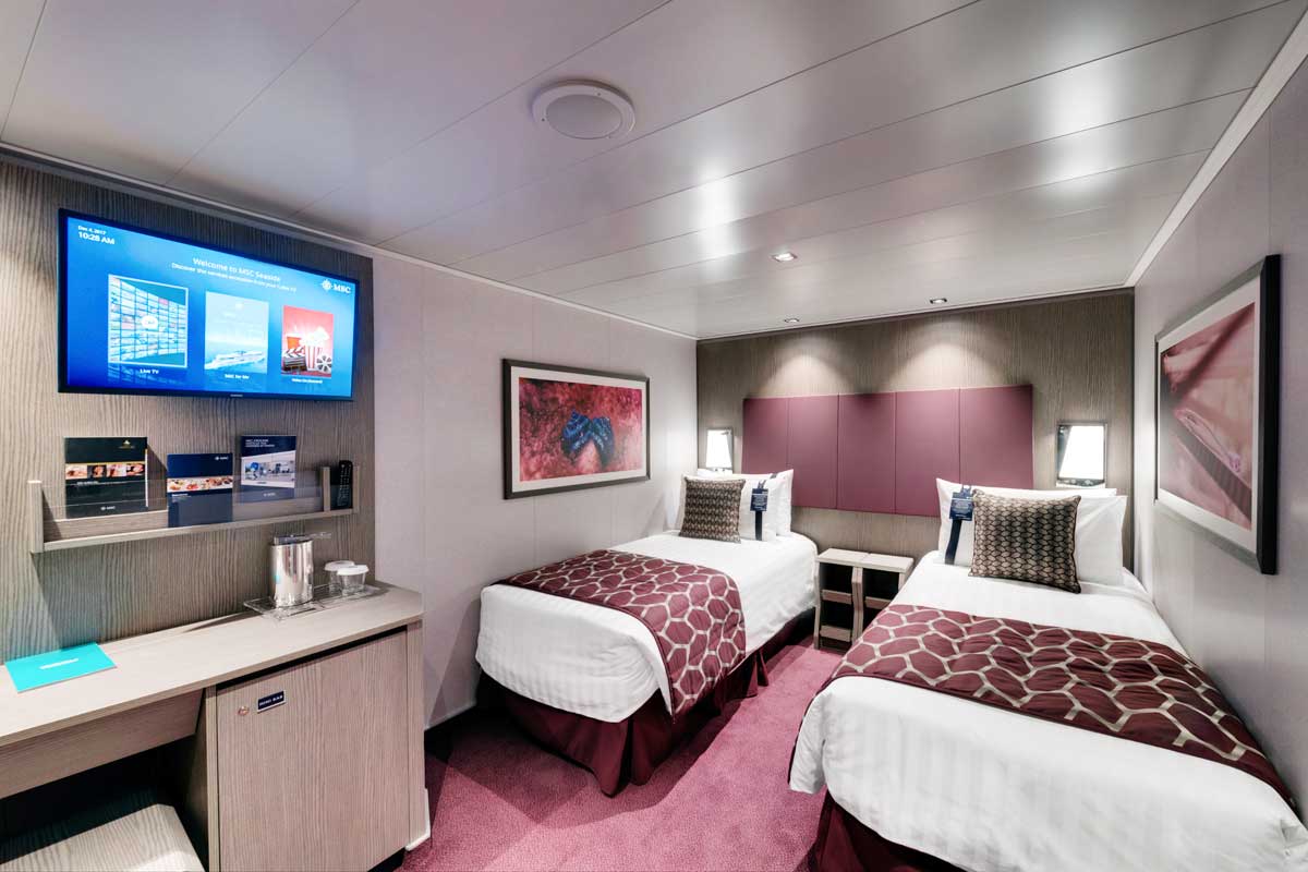 MSC Seaside kabina wewnętrzna