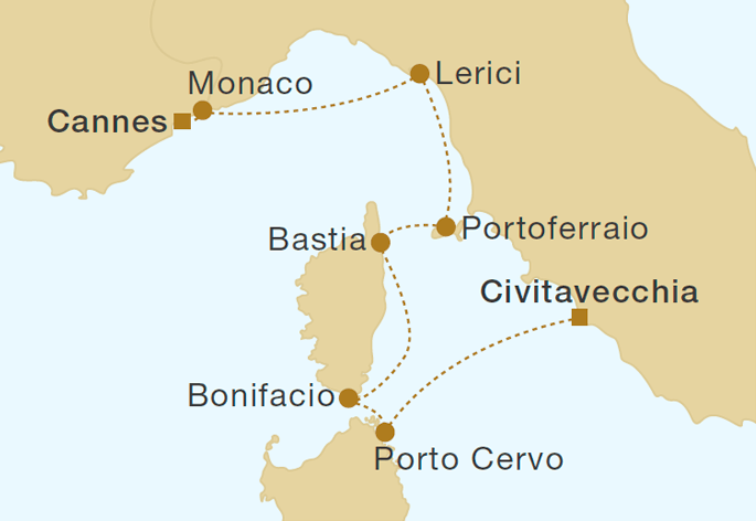 Mapa trasy rejsu