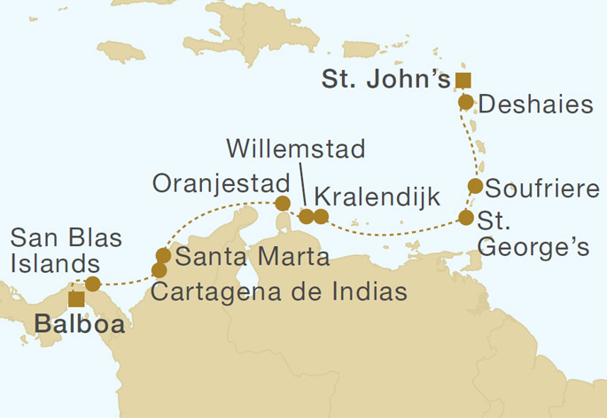 Mapa trasy rejsu