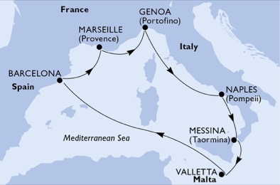 Mapa trasy rejsu