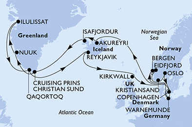 Mapa trasy rejsu