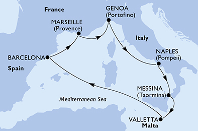 Mapa trasy rejsu