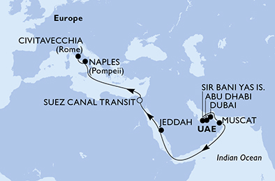 Mapa trasy rejsu
