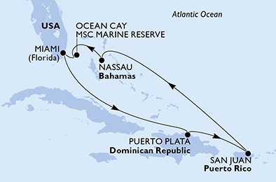 Mapa trasy rejsu