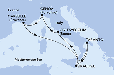 Mapa trasy rejsu