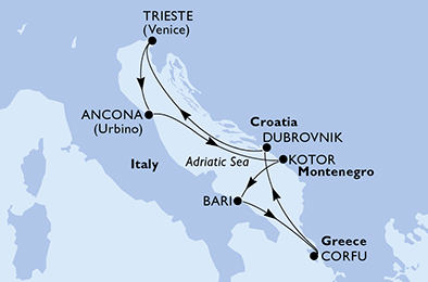 Mapa trasy rejsu