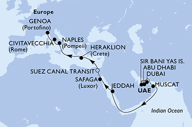 Mapa trasy rejsu