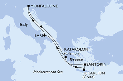 Mapa trasy rejsu