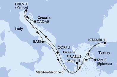 Mapa trasy rejsu