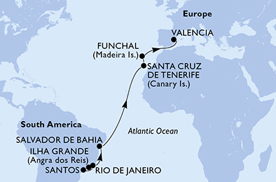 Mapa trasy rejsu