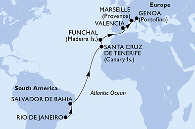 Mapa trasy rejsu