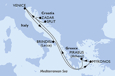 Mapa trasy rejsu