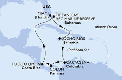 Mapa trasy rejsu