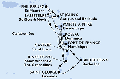 Mapa trasy rejsu