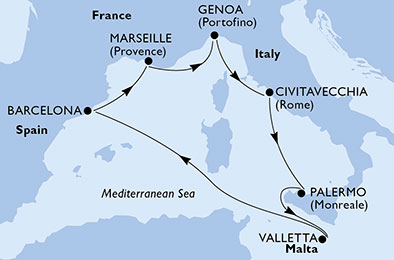 Mapa trasy rejsu