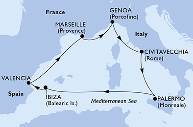 Mapa trasy rejsu