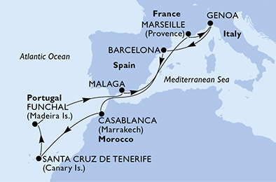 Mapa trasy rejsu