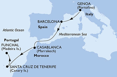 Mapa trasy rejsu