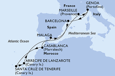 Mapa trasy rejsu