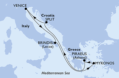 Mapa trasy rejsu
