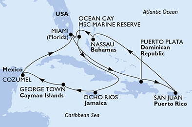 Mapa trasy rejsu