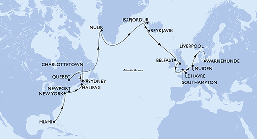 Mapa trasy rejsu