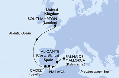Mapa trasy rejsu