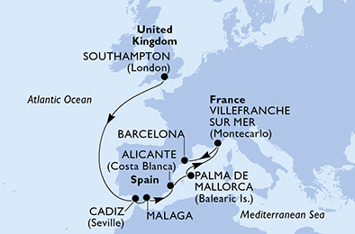 Mapa trasy rejsu