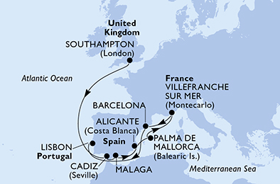 Mapa trasy rejsu