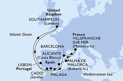 Mapa trasy rejsu