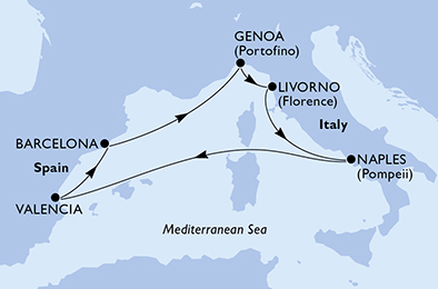 Mapa trasy rejsu