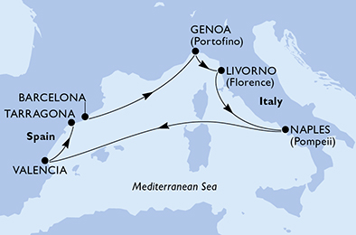 Mapa trasy rejsu