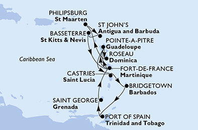 Mapa trasy rejsu