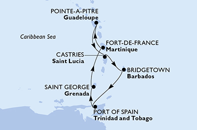 Mapa trasy rejsu