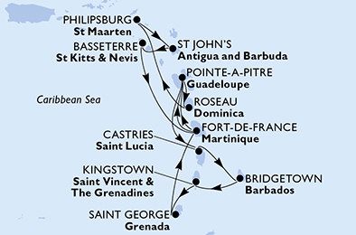 Mapa trasy rejsu