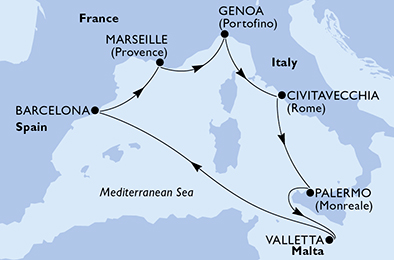Mapa trasy rejsu