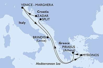 Mapa trasy rejsu