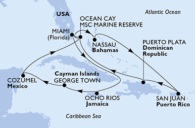 Mapa trasy rejsu