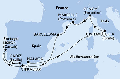 Mapa trasy rejsu