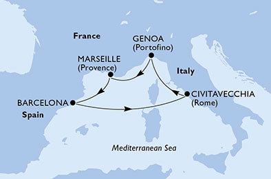 Mapa trasy rejsu