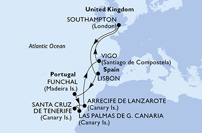 Mapa trasy rejsu