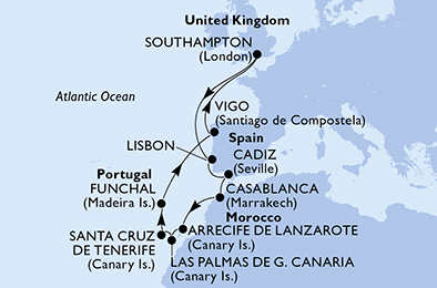 Mapa trasy rejsu