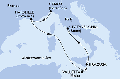 Mapa trasy rejsu