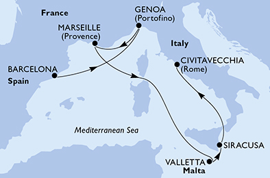 Mapa trasy rejsu