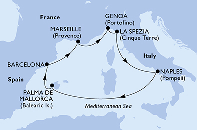 Mapa trasy rejsu
