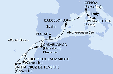 Mapa trasy rejsu