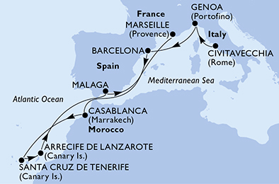 Mapa trasy rejsu