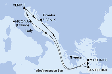 Mapa trasy rejsu