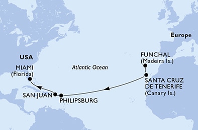 Mapa trasy rejsu