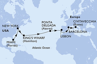 Mapa trasy rejsu